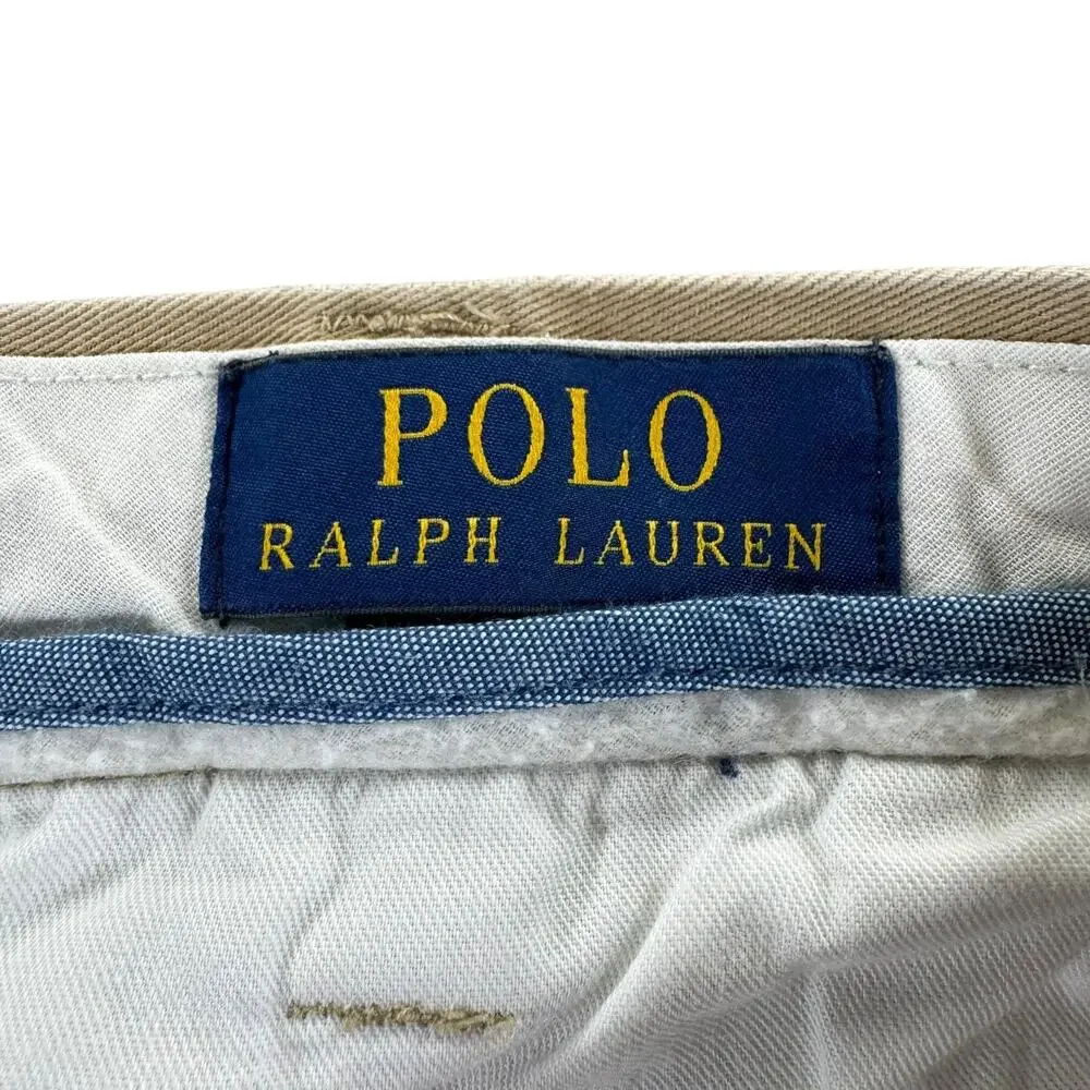 Polo Ralph Lauren Chino Pants Mens 38/32 Khaki Tan Classic Fit Cotton Twill Prep